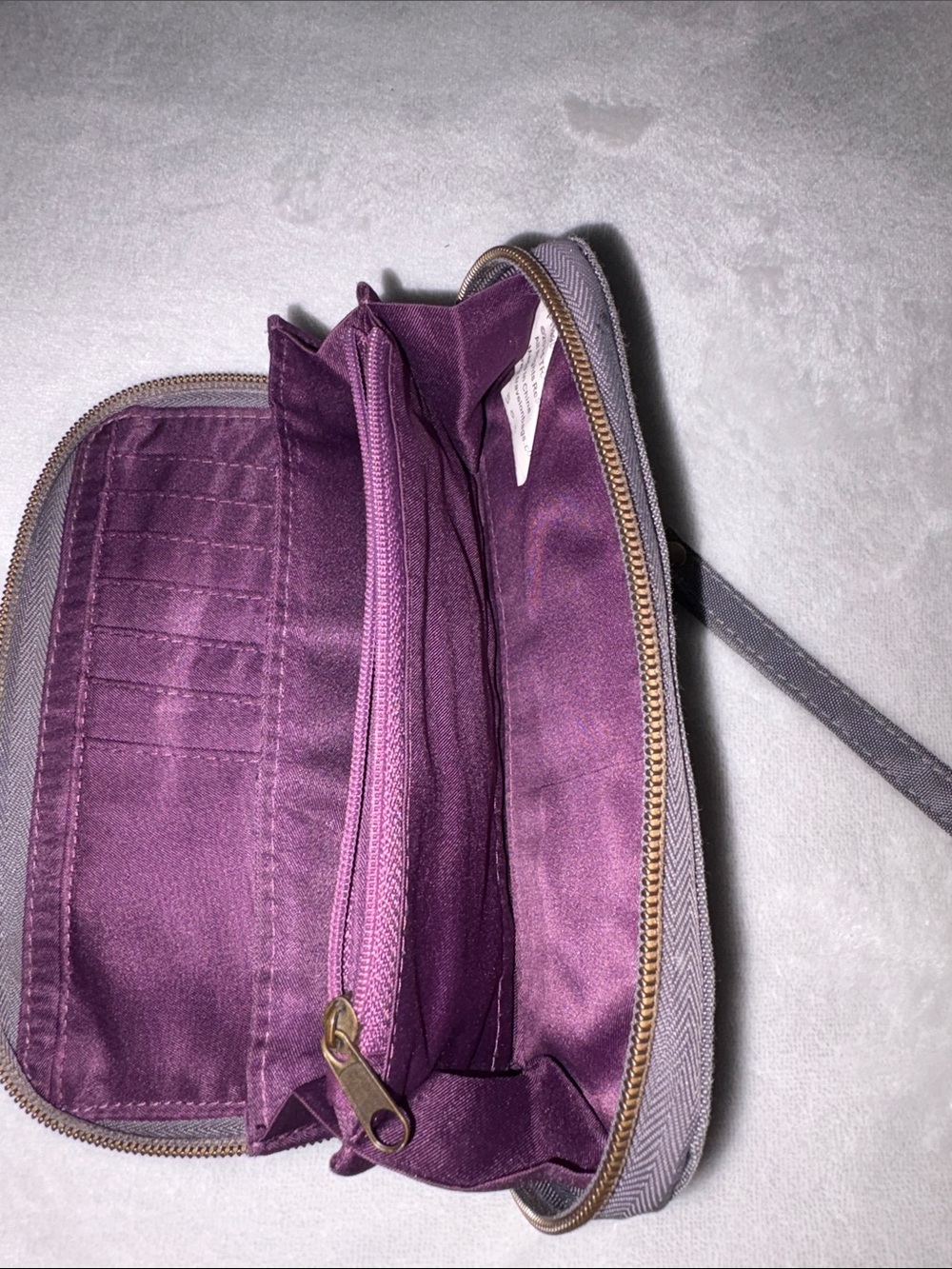 Travelon Dark Gray Wristlet Wallet with Gold Accent - Picture 7 of 7